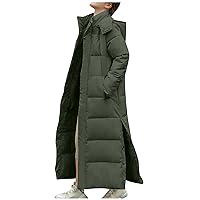 Ankle Length Puffer Jacket Womens Trendy Long Winter Coats Warm Thicken Overcoat Padded Zip Hoodie Down Coats