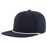 Trendy Apparel Shop Unstructured 5 Panel Polyester Rope Flatbill Snapback Cap
