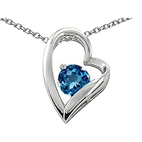 Sterling Silver 7mm Round Heart Shape Pendant Necklace