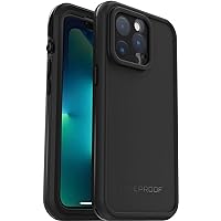 LifeProof iPhone 13 Pro (ONLY) FRĒ Series Case - BLACK, waterproof IP68, built-in screen protector, port cover protection, snaps to MagSafe