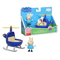 Peppa Pig Peppa's Adventures Little Helicopter Toy Includes 3-inch Rebecca Rabbit Figure, Inspired by The TV Show, for Preschoolers Ages 3 and Up