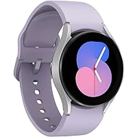 SAMSUNG Galaxy Watch 5 40mm Bluetooth Smartwatch w/Body, Health, Fitness and Sleep Tracker, Sapphire Crystal Glass, Enhanced GPS Tracking, US Version, Silver Bezel w/Purple Band (Renewed)