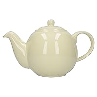 Globe Teapot with Strainer, 4 Cup (900 ml), Ivory