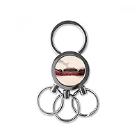 Sky Red The Imperial China Stainless Steel Metal Key Chain Ring Car Keychain Keyring Clip Gift