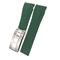 21mm 22mm Black Red Blue Rubber Watchband for Rolex Deepsea Sea-Dweller Submariner 41mm Diving Waterproof Silicone Watch Strap (Color : Green, Size : 21mm Submariner)