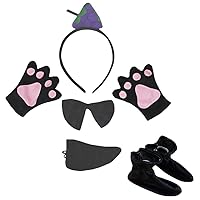 Petitebella Fruit Headband Bowtie Tail Glove Shoes 5pc Children Costume 1-5y (Grape, One Size)