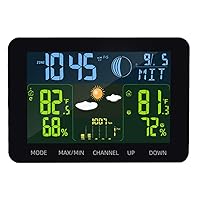 Intelligent Alarm Clock Creative Indoor Outdoor Temperature Humidity Moon Phase Weather Forecast