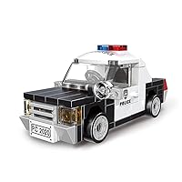 Building Block Pull Back Car for Kids, Police Car Building Sets, Car Model to Build, Best Gift for Kids, 104 Pieces