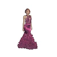 Women's Long Sleeves Mermaid Formal Evening Gown Backless Prom Dress
