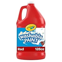 Crayola Washable Red Paint, 1 gallon Size, Painting Supplies in Bulk
