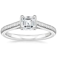 Mois Lovely Solitiare Bridal Ring, Asscher 1.61 CT, Wedding Ring, Solitaire Ring for Gift 925 Sterling Silver Jewelry, Proposal Ring Set, VVS1 Clarity, Perfect for a Gift