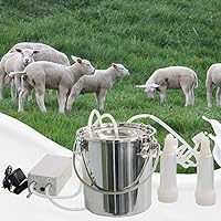 3L Goat Milking Machine,Pulsation Vacuum Electric Milker,Portable Automatic Breast Pump with 2 Teat Cups Stainless Steel Bucket for Goats(3L)