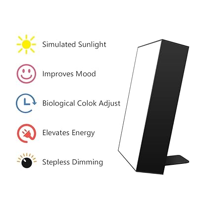 AMZCOOL 10,000 Lux Happy Energy Light Therapy Simulated Natural Sunlight  Full Spectrum LED Lamp Light Box Portable Thin Border High Design Quality