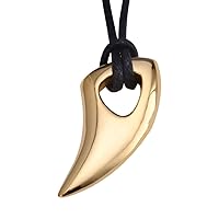Stainless Steel Wolf Teeth Tooth Necklace Pendant Leather Rope