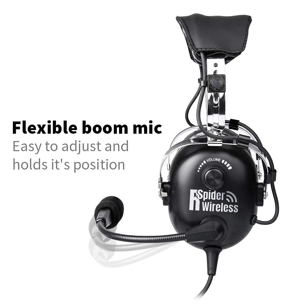 Aviation Headset for Pilots with Noise Cancelling Mic, Comfort Ear Seals, MP3 Support, Included Carrying Case and Baseball Cap