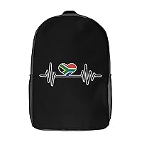 South Africa Heart Beat 17 Inches Unisex Laptop Backpack Lightweight Shoulder Bag Travel Daypack