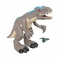 Imaginext Jurassic World Indominus Rex Dinosaur Toy with Thrashing Action & Raptor Figure for Pretend Play Ages 3+ Years