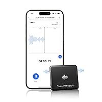 32GB Smart Voice Recorder with iZYREC APP, with 450mAh Battery for 30 Hours Continuous Recording, 40 Hours Voice Activated Recording & Instant Playback Perfect for Lectures, Meetings, Cars (Black)