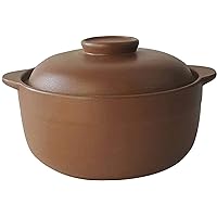 Ceramic Cooking Pot Casserole Dish With Lid For Pregnant Women,Ceramic Heat Resistant Health Soup Pot,Gas Safe Stew Pot Braising Pan Unglazed (Size : 3L)