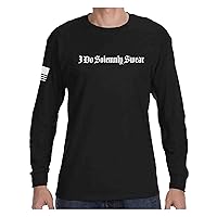 VetFriends.com Oath of Enlistment Long Sleeve T-Shirt with Eagle Design and Reverse Flag on Sleeve