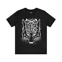 Freaks Unleashed Wolf Print Polycotton Unisex Short Sleeve Crew Neck T-Shirt