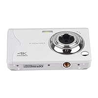 Digital Camera for Photography, 3.0in LCD Digital Camera 4K 48MP 16X Zoom Anti Shaking Portable HD Camera with Type C Port Fill Light for Teens Kids Beginners(White)