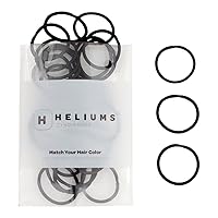 Heliums Small Hair Ties - Black - 1 Inch Hair Bands, 2mm Hair Elastics For Thin Hair and Kids - No Damage Ponytail Holders in Neutral Colors - 48 Count