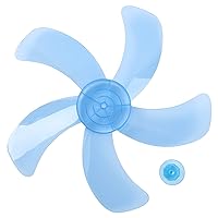 CHICTRY Plastic Fan Blade Replacement Leaves with Nut Cover for Household Standing Pedestal Fan Table Fanner Accessories Sky Blue 16 Inch 5 Leaves