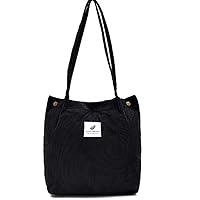 Funtlend Cord Bag Large Womens Corduroy Tote Bag Women Shoulder Handbags for School Shopping Work College Casual
