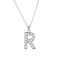 Aurora Tears 925 Sterling Silver Initial 26 Letter Necklace Women Crystal A-Z Alphabet Name Pendant Birthday Jewelry