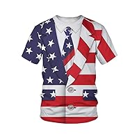 Patriotic Shirts for Men Funny USA Tuxedo T Shirt July 4th Short Sleeve Tee