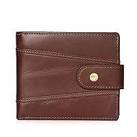 Business Minimalist Splicing Horizontal and Vertical Top Layer Leather Wallet with Credit Card Slots