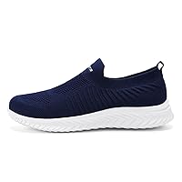 Sneakers, Slip-On, Men's, Women's, Mesh, Walking Shoes, Couple Shoes, Running Shoes, Ultra Lightweight, Large Size, Training Shoes, Easy to Walk In, Anti-Slip, Athletic Shoes, School Commute, Unisex, darkblue, 25.5 cm