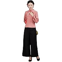 Traditional Chinese Clothing Womens Cheongsam Tang Suit, Top and Bottoms Set Outfit Ladies Dressy
