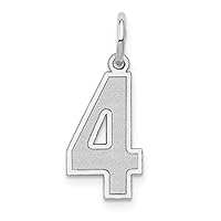 JewelryWeb 14ct Medium Satin Number Charm in Yellow Gold White Gold Choice of Numbers and Variety of Options