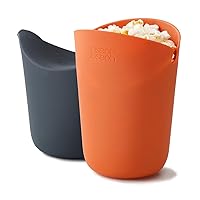 Joseph Joseph M-Cuisine Microwave Popcorn Popper Maker Single Serve Portion Silicone Food Safe, 2-piece, Multicolored