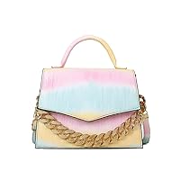 New Crossbody Bag Women'S Leather Women'S Shoulder Bag Fashion Chain Portable Progressive Color Bag (Light pink)