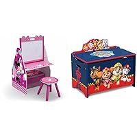 Kids Easel and Play Station – Ideal for Arts & Crafts, Drawing, Homeschooling and More - Greenguard Gold Certified, Disney Minnie Mouse & Deluxe Toy Box, PAW Patrol