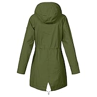 SNKSDGM Women Lightweight Waterproof Rain Jacket Long Hooded Outdoor Active Travel Hiking Raincoat Adjustable Trench Coats