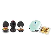 DASH Mini Griddle, Waffle Maker and Grill Set (3-in-1) - Red/Aqua/White