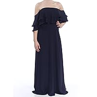 Calvin Klein Women's Ruffle Overlay Off-The-Shoulder Gown
