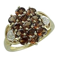Carillon Stunning Cinnamon Nz Oval Shape 4x3MM Natural Earth Mined Gemstone 10K Yellow Gold Ring Wedding Jewelry for Women & Men