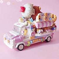 Ulanlan Ice Cream Truck Car Toy Building Set for Age 8-12+ Year Old Kids, Mini Blocks STEM Toy Building Sets for Girls, Food Cars Construction Building Block Kits, Best Birthday Gift for Girls 593pcs