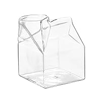 Milk Box Glass Cups Clear Cocktails Glasses Square Container Pitcher Students Drink Bottle Teas Drinkware Milk Box Glass Cups Breakfast Cup Elegant Students Drink Bottle