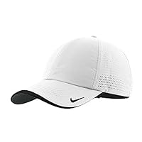 Mens Golf - Dri-fit Swoosh Perforated Cap, White Hat, White