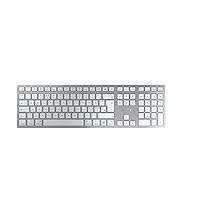CHERRY KW 9100 SLIM FOR MAC, Wireless Mac Keyboard, Pan-Nordic Layout (QWERTY), Bluetooth or 2.4 GHz RF, Flat Keys, Rechargeable, Silver/White