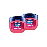 Vaseline Lip Therapy Lip Balm with Petroleum Jelly , for Dry & Chapped Lips , Rosy Lips Mini Lip Balm Locks in Moisture for Soft , Pink , Plumper & Naturally Healthy Lips 0.25 oz twin pack