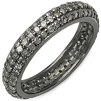 1.40 Carat Genuine TLB Diamond .925 Sterling Silver Ring