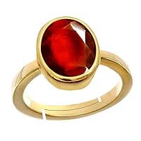 Choose Your Gemstone Adjustable Gold Plated Ring 2.95 Carat Natural Birthstone Ring in size 5 TO 30 for Men & Women