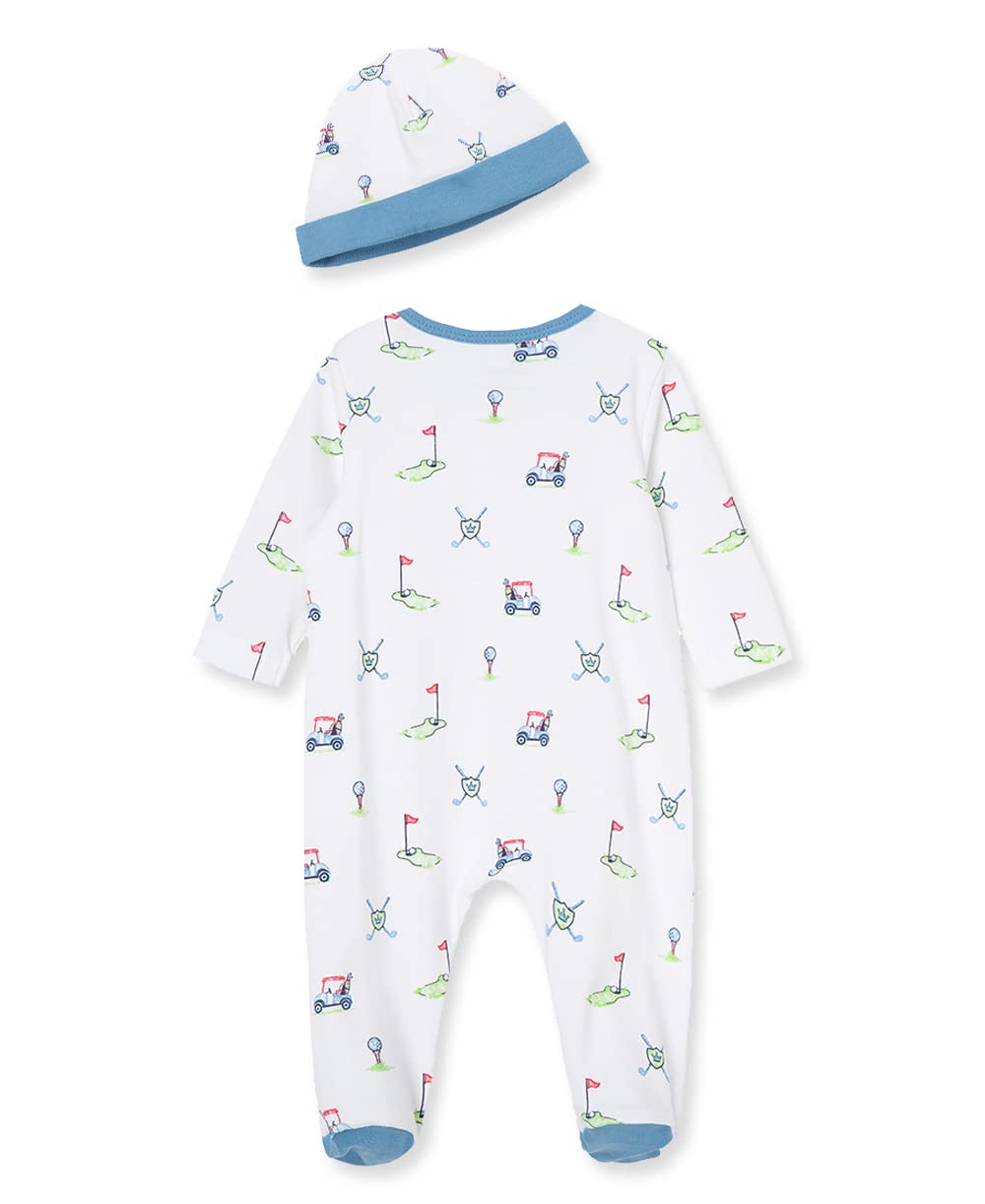 Little Me Baby Boys' 100% Cotton Scratch Free Tag 2-Piece Sleeper